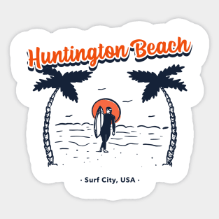 Huntington Beach Surf City USA Surfing Sticker